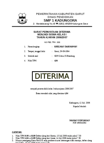 Surat Pernyataan Diterima Menjadi Siswa Baru 17 Contoh Surat Pengunduran Diri Kerja Resmi yang Baik dan Sopan.