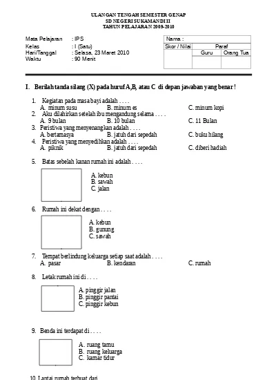 Top Pdf Ulangan Dan Ujian Soal Kelas I Mapel Ips 123dok Com