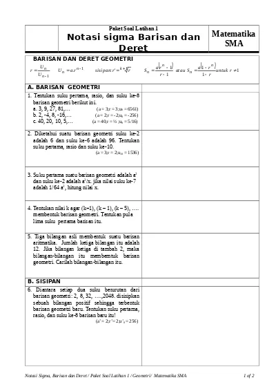 Soal Barisan Dan Deret 14