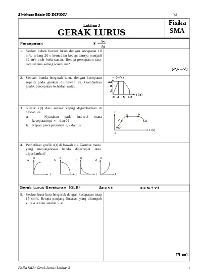 Soal Ipa Smp Kelas 7 Tetang Gerak Lurus