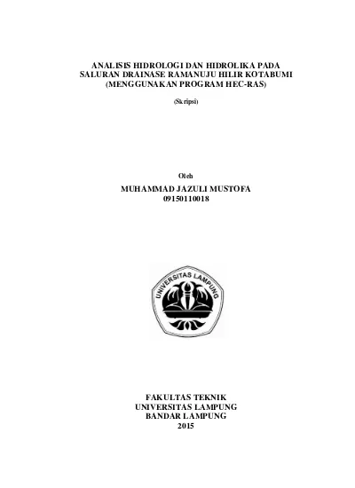 Top PDF Analisis Kapasitas Saluran Drainase Menggunakan Program SWMM 5. ...