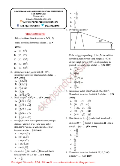 Gratis Rangkuman Soal Un Matematika Smk Teknologi Permateri 12 Peluang