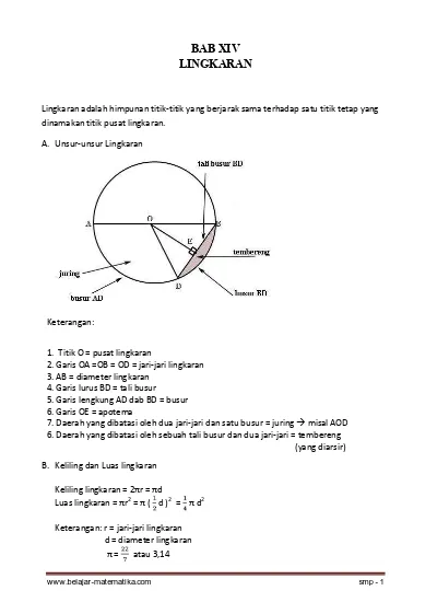 Garis lurus yang menghubungkan dua titik pada suatu lingkaran dan melewati titik pusat disebut