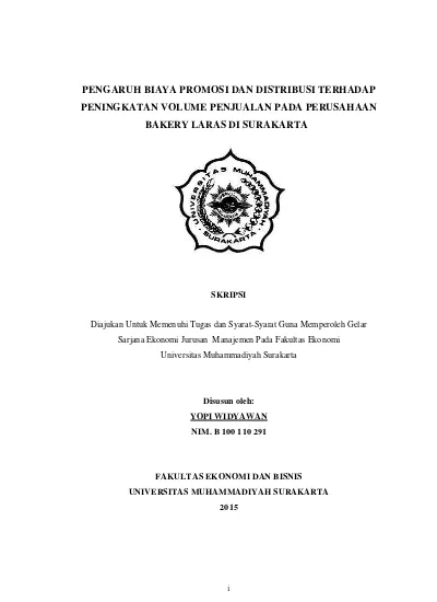 Pengaruh Biaya Promosi Dan Distribusi Terhadap Peningkatan Volume Penjualan Pada Perusahaan 2848