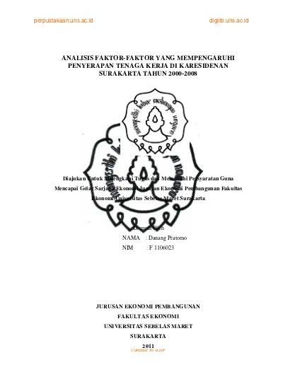 ANALISIS FAKTOR FAKTOR YANG MEMPENGARUHI PENYERAPAN TENAGA KERJA DI ...