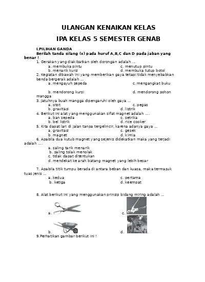 Soal Uas Sd Dan Mi Kelas 5 Ukk Matematika 5 2