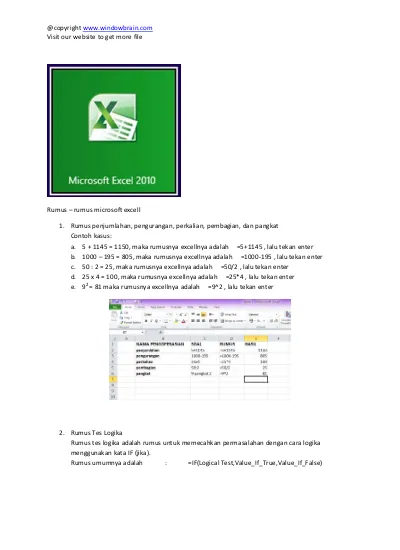 Kumpulan Rumus Formula Ms Excel Untuk Memudahkan Pekerjaan Guru