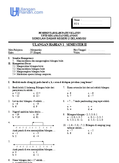 Soal Matematika Sma Ulangan Harian Persamaan Linier