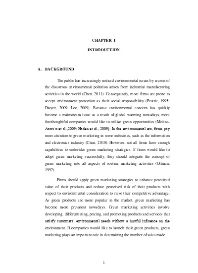 INTRODUCTION The Effect Of Green Perceived Value, Green Perceived Risk ...