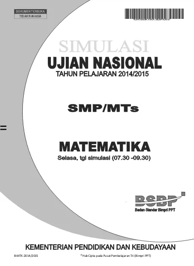 Soal Un Smp Ipa 2015 Paket 2