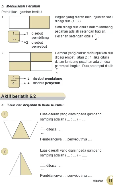 Materi Pelajaran Matematika Kelas 3 Sd Mi Semester 1 2 Bab 6 Pecahan