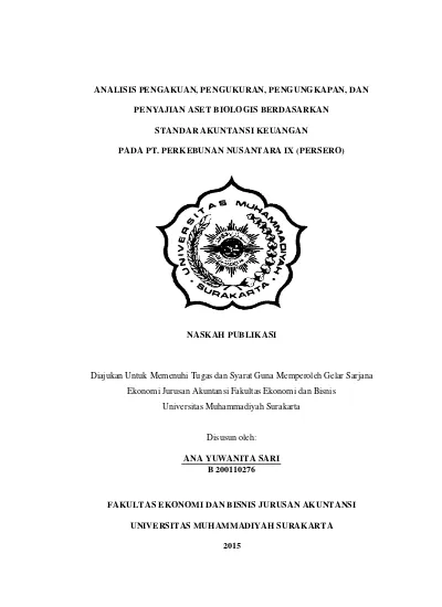 ANALISIS PENGAKUAN, PENGUKURAN, PENGUNGKAPAN, DAN PENYAJIAN ASET ...