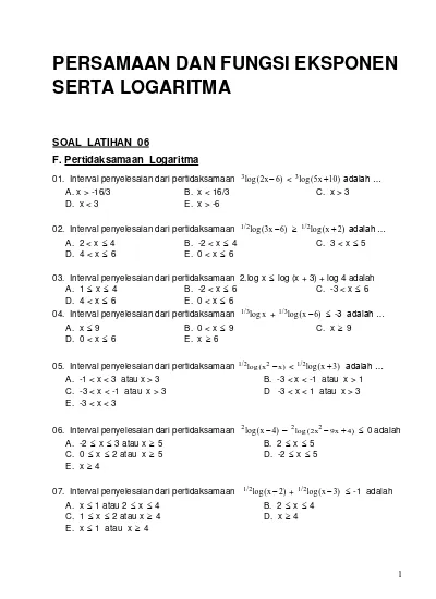 Soal Pembahasan Eksponen Dan Logaritma