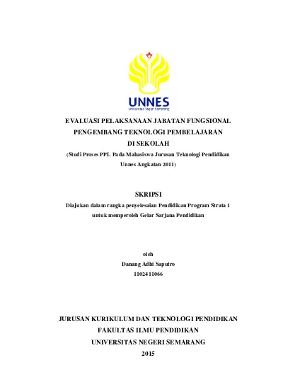 EVALUASI PELAKSANAAN JABATAN FUNGSIONAL PENGEMBANG TEKNOLOGI ...