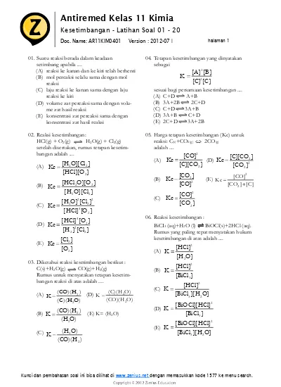 Rpp Kesetimbangan Kimia Ktsp Doc 1