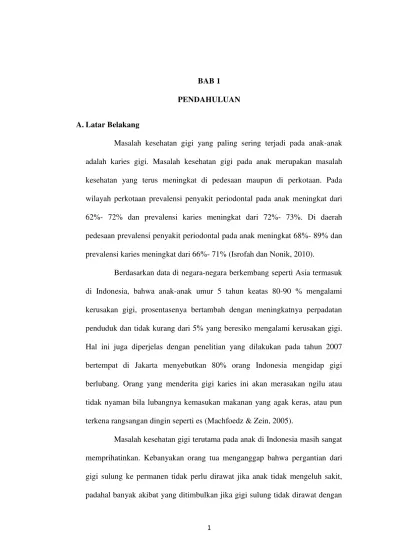 Top Pdf Bab 1 Pendahuluan Efektifitas Pendidikan Kesehatan Media Booklet Dibandingkan Audiovisual Terhadap Pengetahuan Orang Tua Tentang Karies Gigi Pada Anak Usia 5 9 Tahun Di Desa Makamhaji 123dok Com