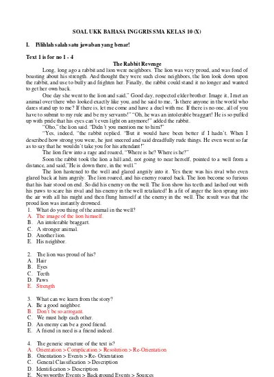 Contoh Soal Latihan Uas Bahasa Inggris Sma Kelas X Xi Xii Kurikulum 2013 Soal Uas X