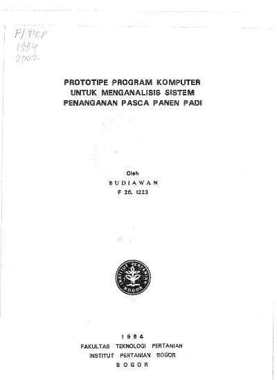 Prototipe Program Komputer Untuk Menganalisis Sistem Penanganan Pasca ...