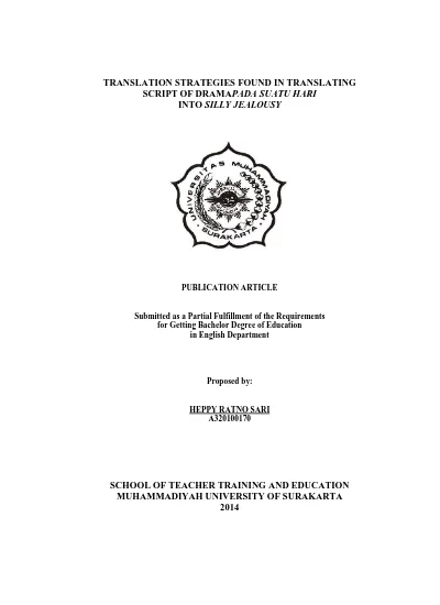 Translation Techniques Used In Translating Javanese Macapat Into English In A Brief Survey Of Javanese Poetics Book Udinus Repository