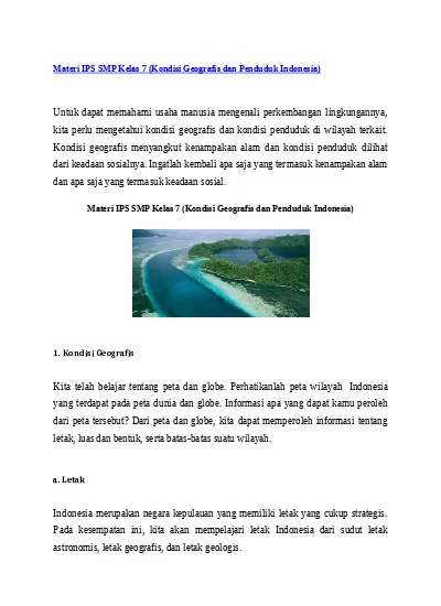 Materi ips kelas 7 tentang letak dan luas indonesia