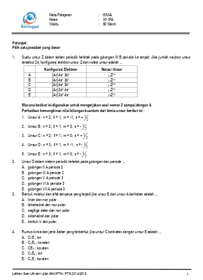 Top Pdf Soal Un Sma Ipa Kimia 2015 Mahiroffice Com 123dok Com