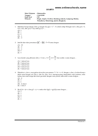 Top Pdf Snmptn Matematika Dasar Dan Matematika Ipa 123dok Com