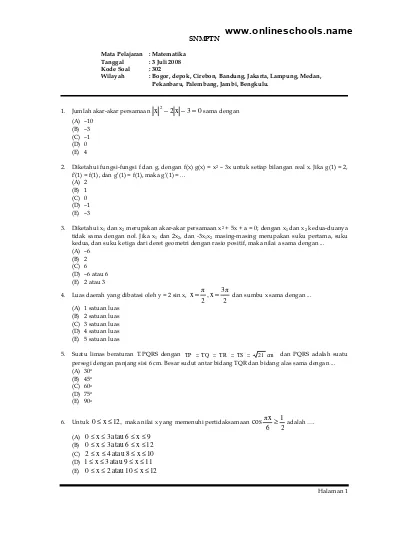 Top Pdf Snmptn Matematika Dasar Dan Matematika Ipa 123dok Com