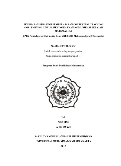 Top PDF PENERAPAN STRATEGI PEMBELAJARAN CONTEXTUAL Penerapan Strategi ...