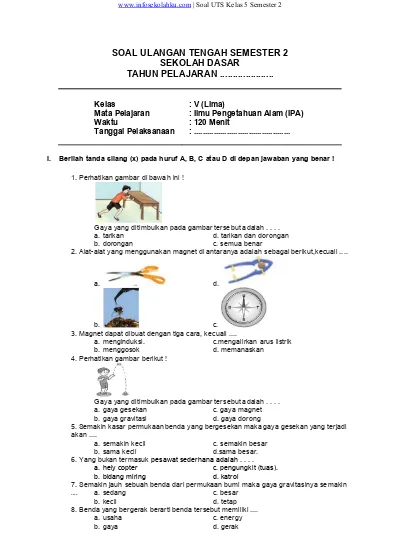 Contoh Soal Uts Ipa Ktsp Kelas 5 Smster 2