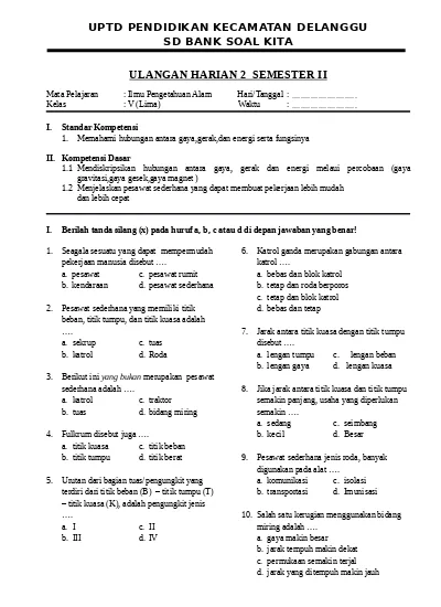 Top Pdf Soal Latihan Ulangan Ipa Sd Kelas 5 Tentang Pernapasan 123dok Com