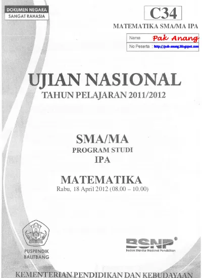 Pembahasan Soal Un Matematika Sma Program Ipa 2012 Paket D46 Zona D