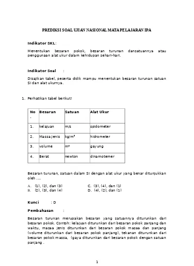 Top Pdf Paket Pbt Ipa 1 Soal Wwwkangmarthocom 123dok Com