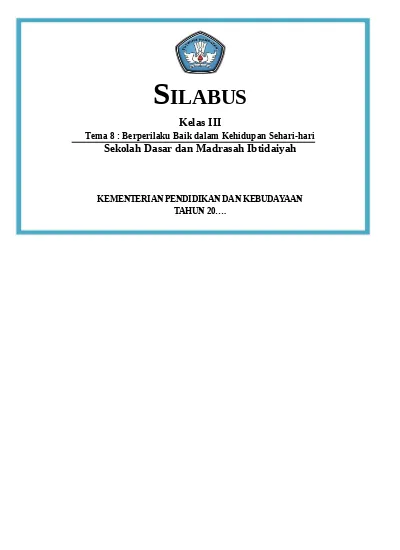 4 Silabus Berperilaku Baik Dalam Kehidupan Sehari Hari Kls Iii Ok