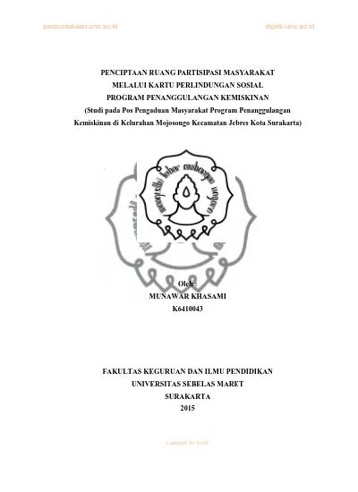 PENCIPTAAN RUANG PARTISIPASI MASYARAKAT MELALUI KARTU PERLINDUNGAN ...