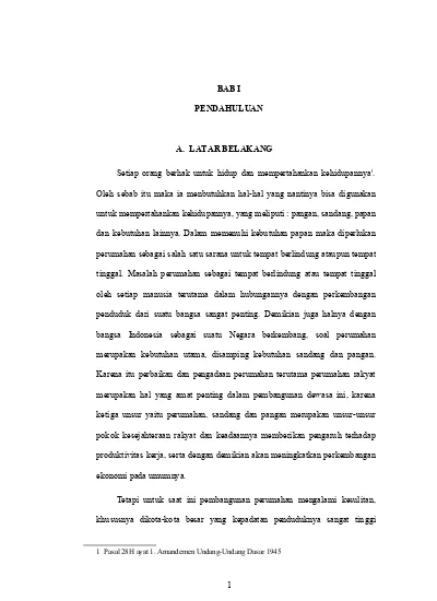 PENDAHULUAN TINJAUAN YURIDIS TENTANG HAK PENGUASAAN ATAS TANAH DAN BANGUNAN DALAM RUMAH SUSUN ( Studi Rumah Susun Bandarharjo Semarang ).
