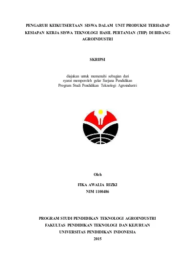 Skripsi Teknologi Hasil Pertanian Pdf - Satu Trik