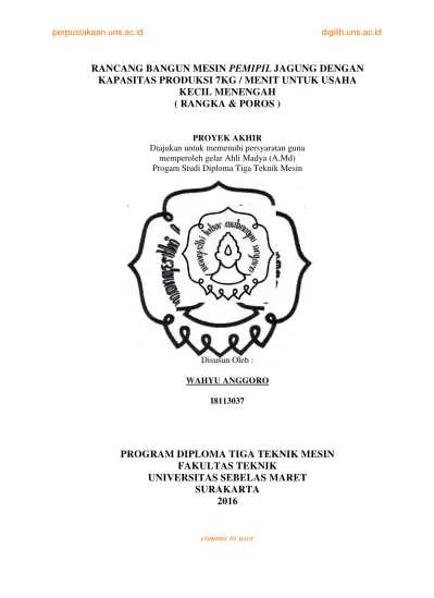 Top PDF Rancang Bangun Mesin Pemipil Dan Penggilling Jagung 