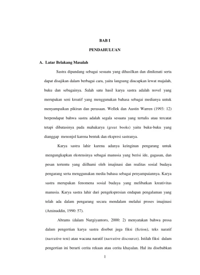 Pendahuluan Nilai Nilai Edukatif Dalam Novel Sepotong Janji Karya Gelora Mulia Lubis Tinjauan Sosiologi Sastra