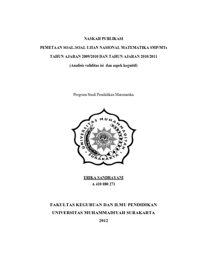 Top Pdf Bank Soal Ujian Nasional Un Matematika Smp Matematika 2005 123dok Com