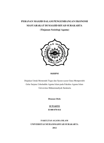 Peranan Organisasi Kepemudaan Masjid Dalam Meningkatkan Partisipasi Kegiatan Keagamaan Di Masyarakat Studi Kasus Ikatan Remaja Masjid Al Anwar