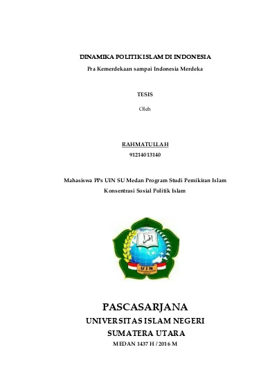 Dinamika Politik Islam Di Indonesia Pra Kemerdekaan Sampai Indonesia ...