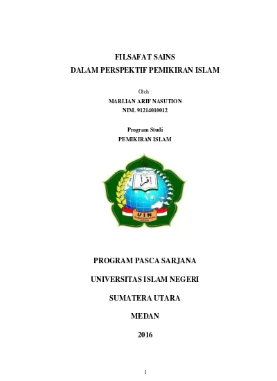 Filsafat sains dalam perspektif pemikiran Islam - Repository UIN Sumatera  Utara