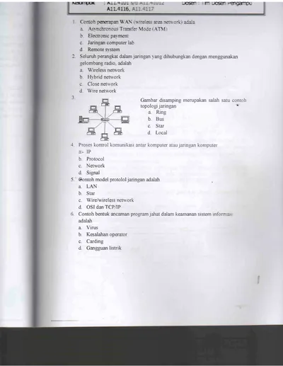 Manajemen Informatika Soal Uts Pengantar Teknologi Informasi 0001