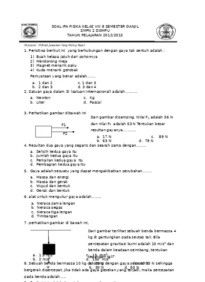 Soal Ipa Kelas 9 Bioteknologi 2 Docx