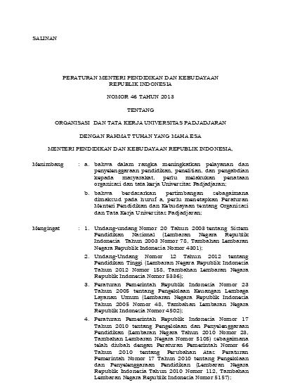 PERATURAN MENTERI PENDIDIKAN DAN KEBUDAYAAN REPUBLIK INDONESIA (Revisi ...