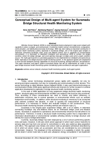 Conceptual Design of Multi-agent System for Suramadu Bridge 