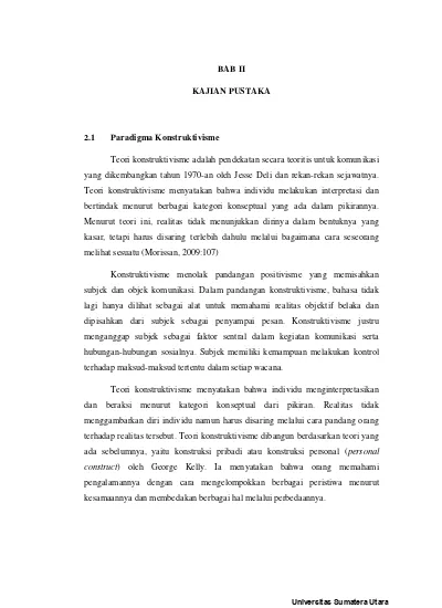 Bab Ii Kajian Pustaka 2 1 Paradigma Konstruktivisme