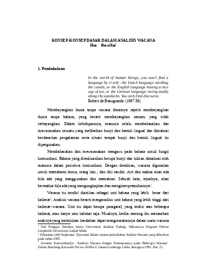 Top PDF Konsep Dasar Dalam Analysis Wacana - 123dok.com