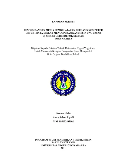 Contoh Skripsi Pengembangan Media Pembelajaran Matematika - Satu Trik