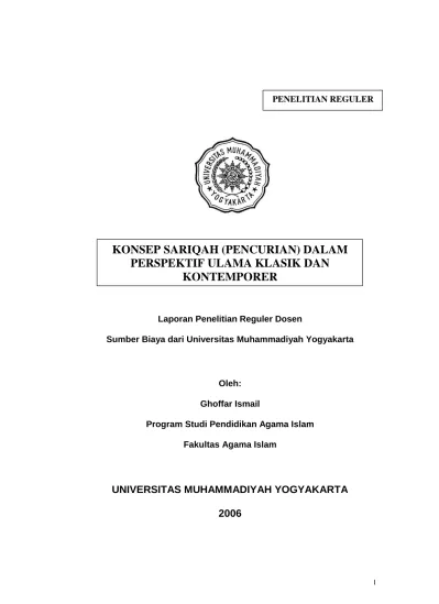 Top Pdf Konsep Sariqah Pencurian Dalam Perspektif Ulama Klasik Dan Kontemporer 123dok Com